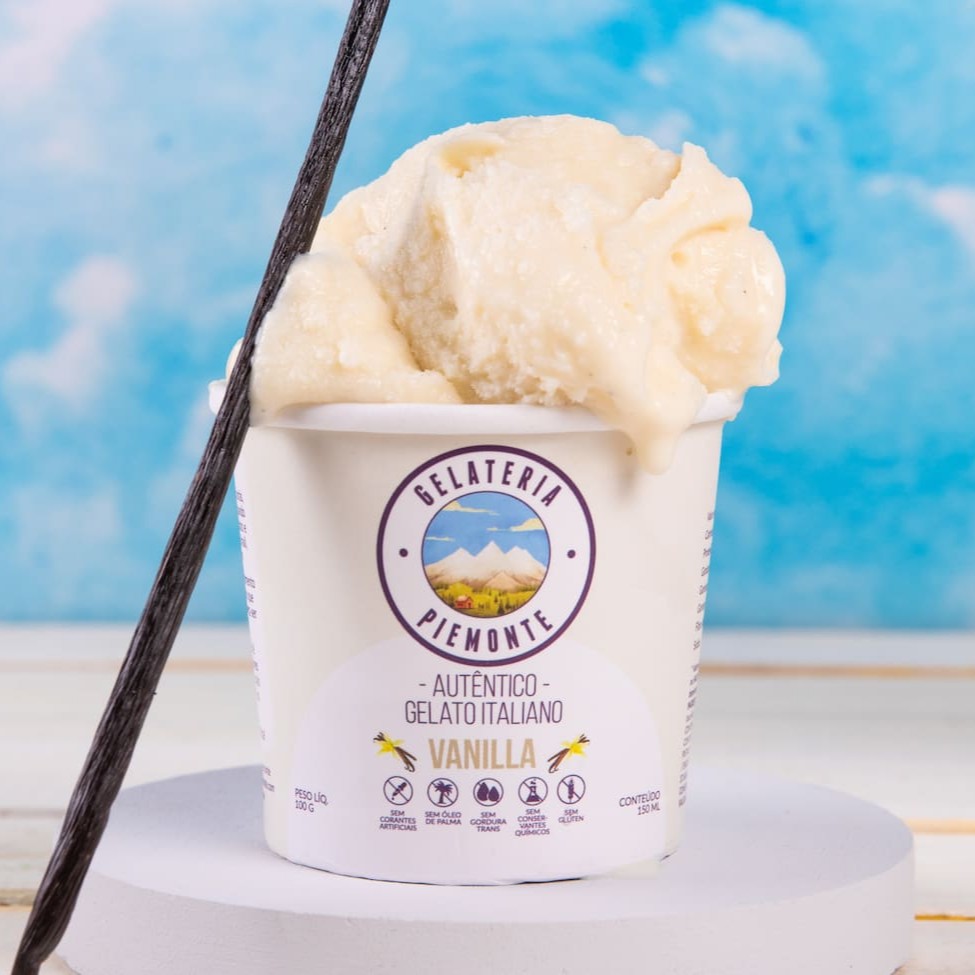 Nosso sorvete italiano de Baunilha é leve e saboroso. Sem conservantes, corantes, óleo de palma e 0% de gordura trans.