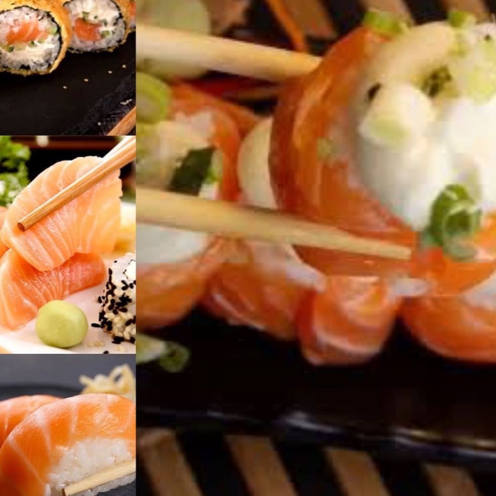 6 hots filadelfia + 4 joe filadélfia + 5 sashimi salmão+ bebida 350ml