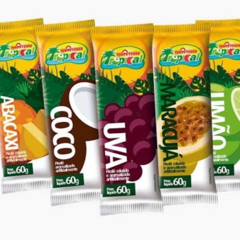 Descubra a explosão de sabores com nosso Picolé de Frutas e ao Leite. Dos clássicos Flocos e Chocolate, ao exótico Milho Verde, temos uma variedade de sabores para agradar o seu paladar. Experimente o refrescante Blue Ice, a doçura tropical do Abacaxi, a essência marcante do Amendoim, a surpresa do Chiclete, o sabor brasileiríssimo da Goiaba, a suavidade da Manga, a acidez do Limão, a paixão do Maracujá, a cremosidade do Leite Condensado, a delicadeza do Morango, a riqueza da Uva e o toque exótico da Graviola. Cada um deles é uma aventura de sabor à espera de ser descoberta!