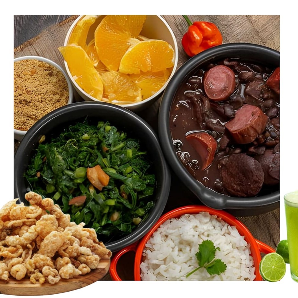Menu  Festival - Quem resiste a uma boa feijoada? Esse tamanho é ideal pra comer com muita fome ou para dividir com alguém. Tudo em embalagens separadas. ** usamos defumados artesanais, que têm sabor incomparável e não contêm aditivos químicos. 750g de feijoada arroz farofa, couve refogada, laranja, pezinho/orelha defumados opcionais. Serve 2 pessoas. Usamos: linguiças, pezinho/orelha, costelinha salgada e defumada e bacon. Combo namorado 2 Sucos Limonada Suíça 500ml.*******Enviamos Duas Unidades Do Mesmo Sabor Disponível  Tudo separado pra você e sua família!