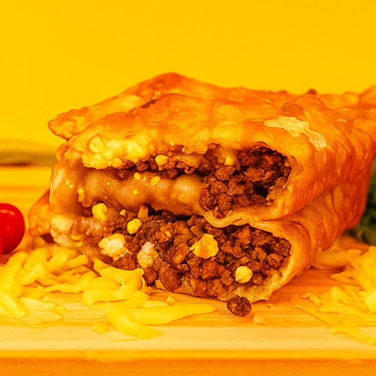 Recheado com carne, ovo cozido e mussarela. [Não É Possivel Alterar Os Ingredientes Do Pastel]