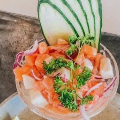 Peixe Banco E Salmão Pimenta Limão Laranja E Especiarias Do Chef