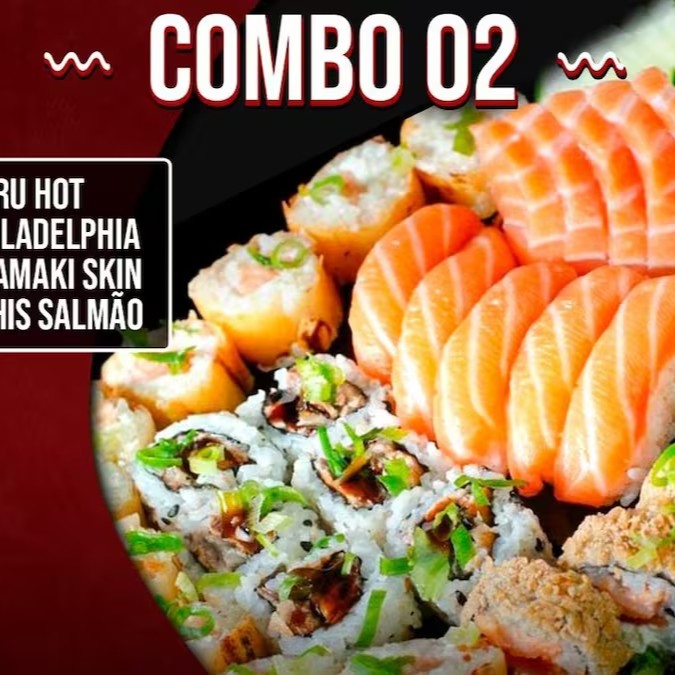 10 haruhot - 12 Philadelphia - 12 uramaki skin - 4 sushi salmão