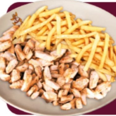 Batata frita + Frango em tiras preparado na hora