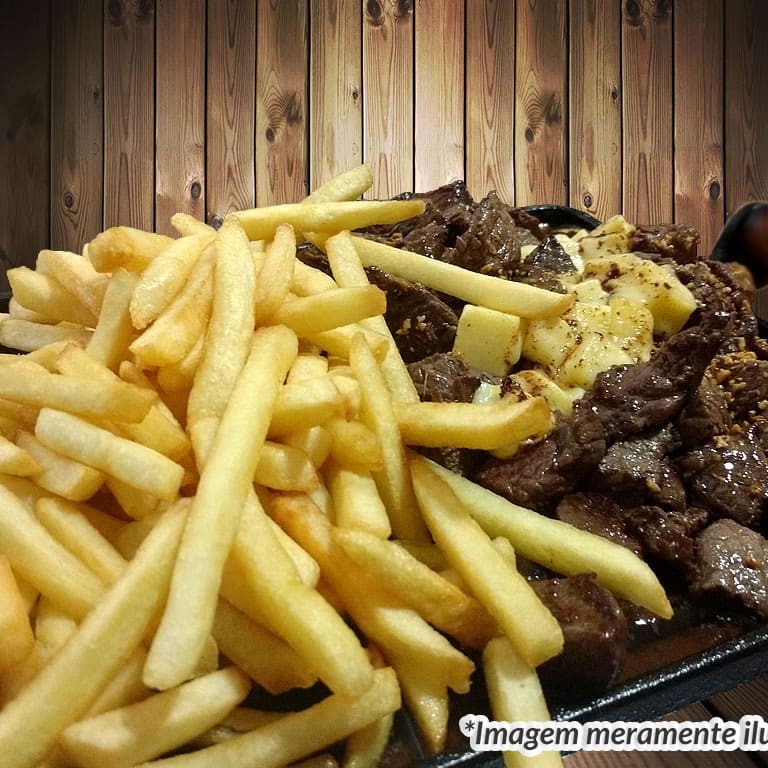 Tábua de bom bom de alcatra 400gr + fritas 500gr -