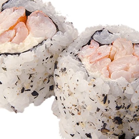 Uramaki de camarão com creme cheese e cebolinha