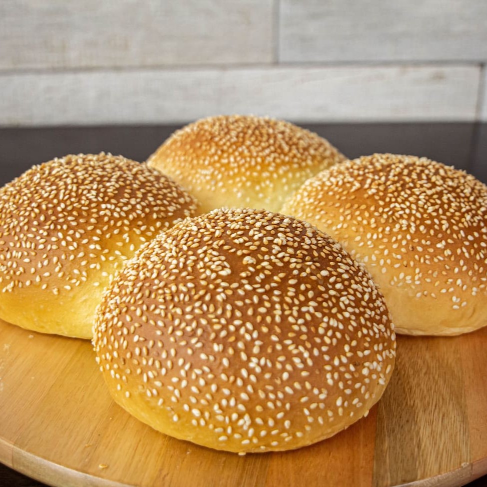 Delicioso pão de hambúrguer com 4 Unidades