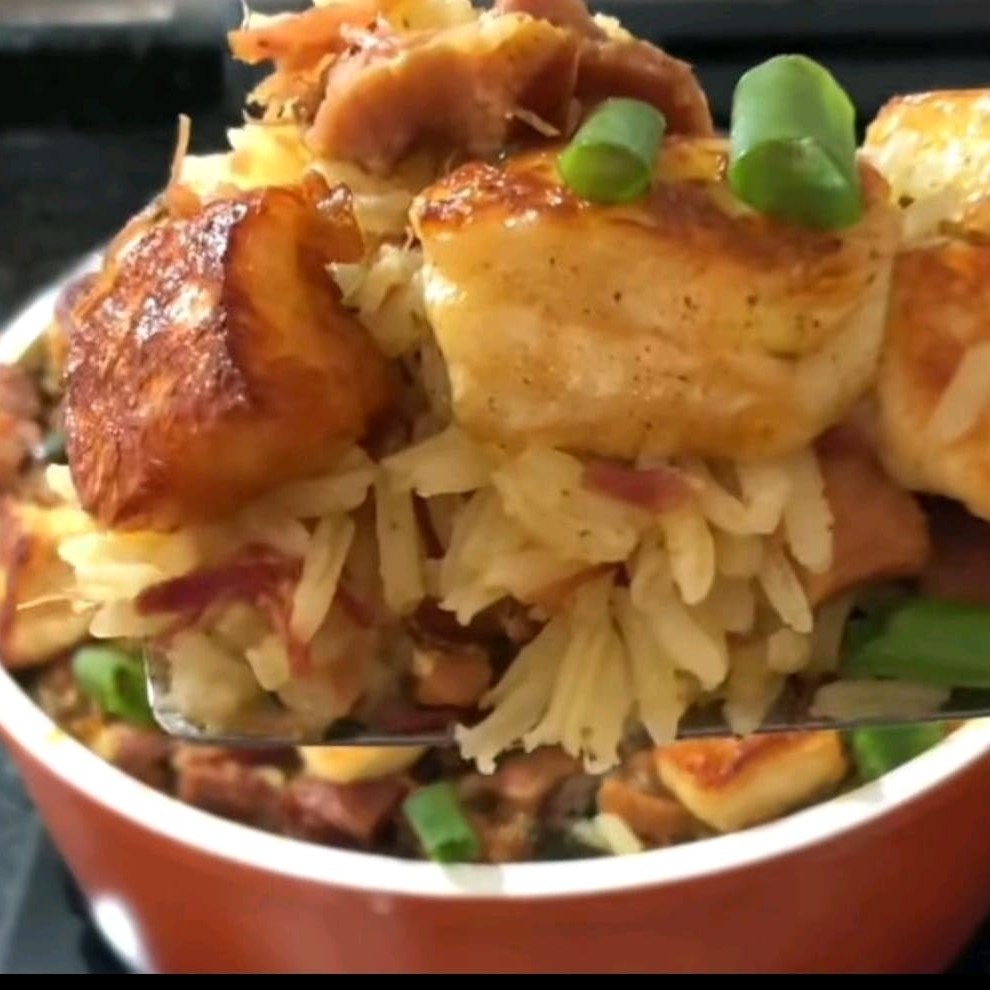 Arroz, carne seca, Calabresa,Bacon,cebola,tomate,cheiro verde,queijo coalho