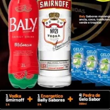Combo Smirnoff 1l + Bally Melancia 2l + 4 Gelo de Frutas 200ml