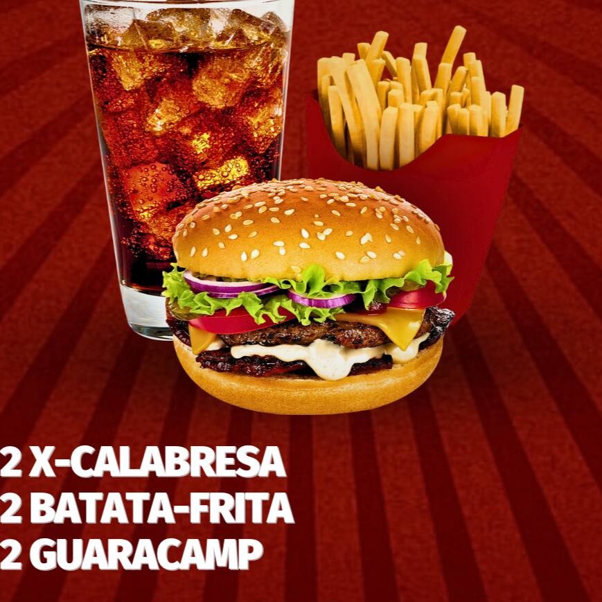 2 X calabresa  2 batata frita 2 guaracamp