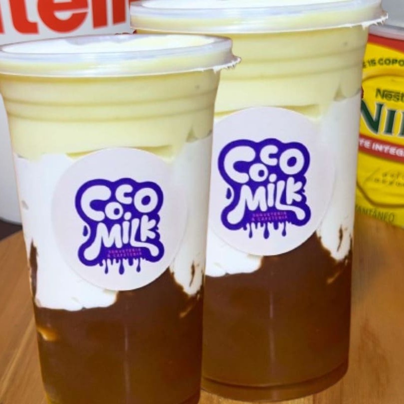 Milk shake de baunilha com, Creme de Ninho, Nutella e leite em pó