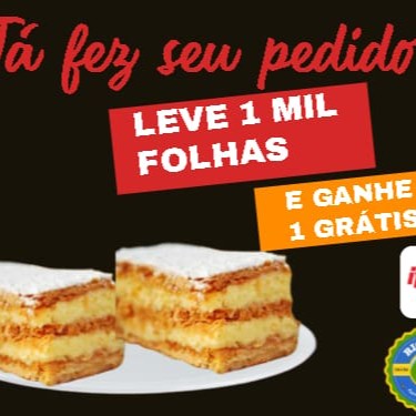 Aproveite nossa promoção especial do Dia com o delicioso Mil Folhas Compre 1, Leve 2! Uma oportunidade imperdível para degustar essa maravilha da confeitaria francesa, artesanalmente preparada com camadas alternadas de massa folhada e creme, proporcionando uma textura única e um sabor irresistível. Nossa oferta é uma excelente opção para compartilhar com os amigos ou para satisfazer seu apetite por doces. Não perca esta chance de ter o dobro de prazer com nosso Mil Folhas!