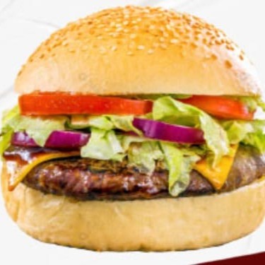 2 Carnes, Alface, Tomate, Cebola, 2x Queijo Prato, Maionese e Molho Barbecue. (Imagem meramente ilustrativa)