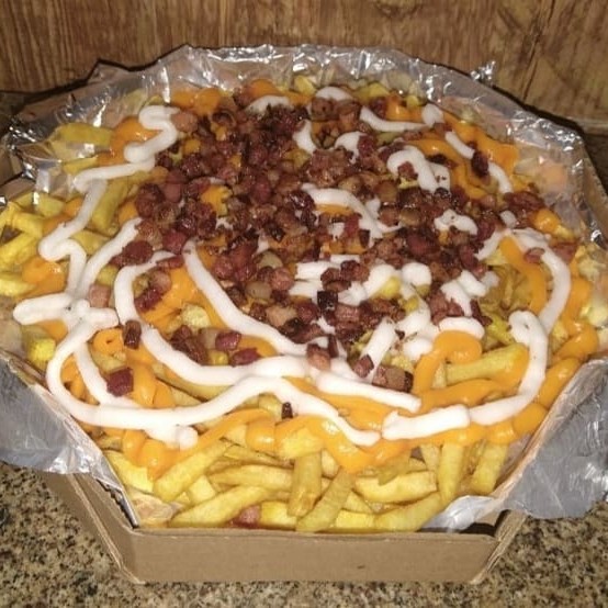 Com bacon, cheddar e Catupiry ( Tamanho da embalagem 25cm )