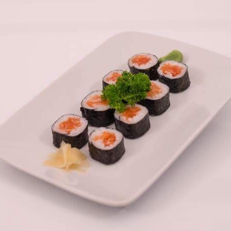 Salmão com cream cheese e cebolinha.