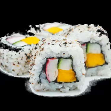 (6 peças). Manga, kani, pepino, alga, envolto por arroz e gergelim.

Um clássico que nunca sai de moda: seis peças de uramaki recheadas com a combinação refrescante e leve de manga doce, kani (carne de siri) e pepino crocante, envoltas em alga e arroz japonês. Por fora, uma camada delicada de gergelim tostado adiciona textura e sabor, tornando esse uramaki uma opção perfeita para quem busca uma explosão de sabores frescos, doces e salgados em cada mordida.