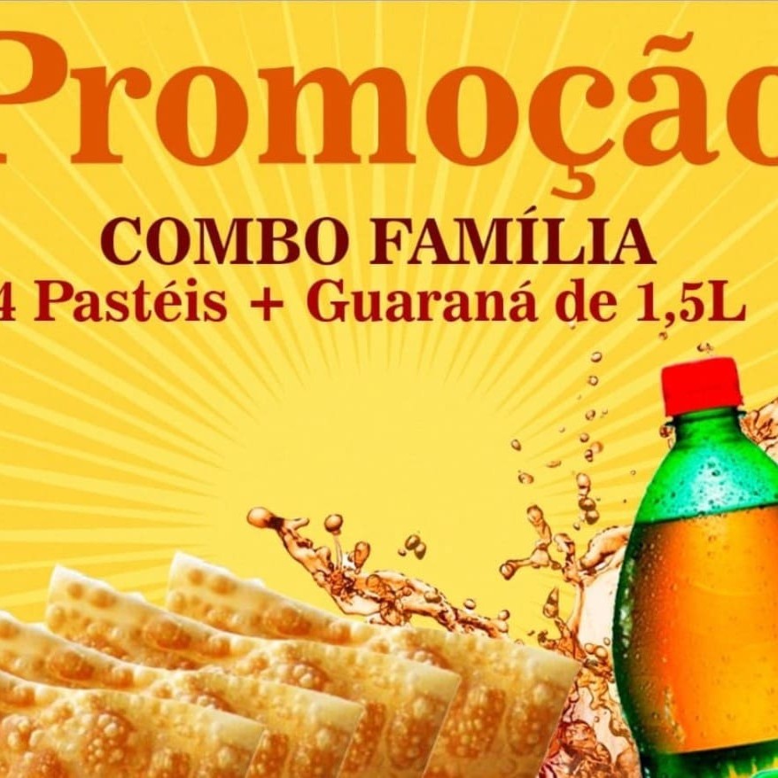 4 Pasteis salgado com o sabor de sua escolha + 1 refrigerante lata.