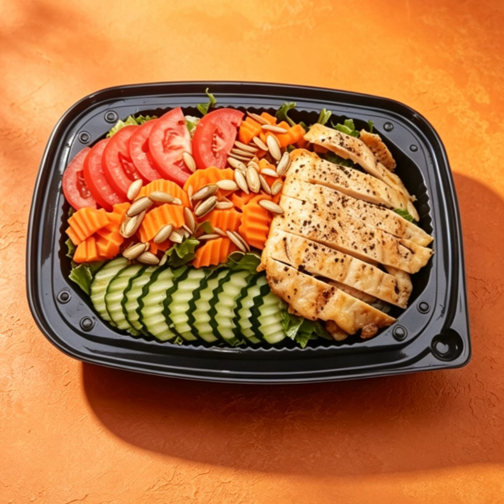 Ensalada de PEPINO-ZANAHORIA Y JITOMATE + POLLO