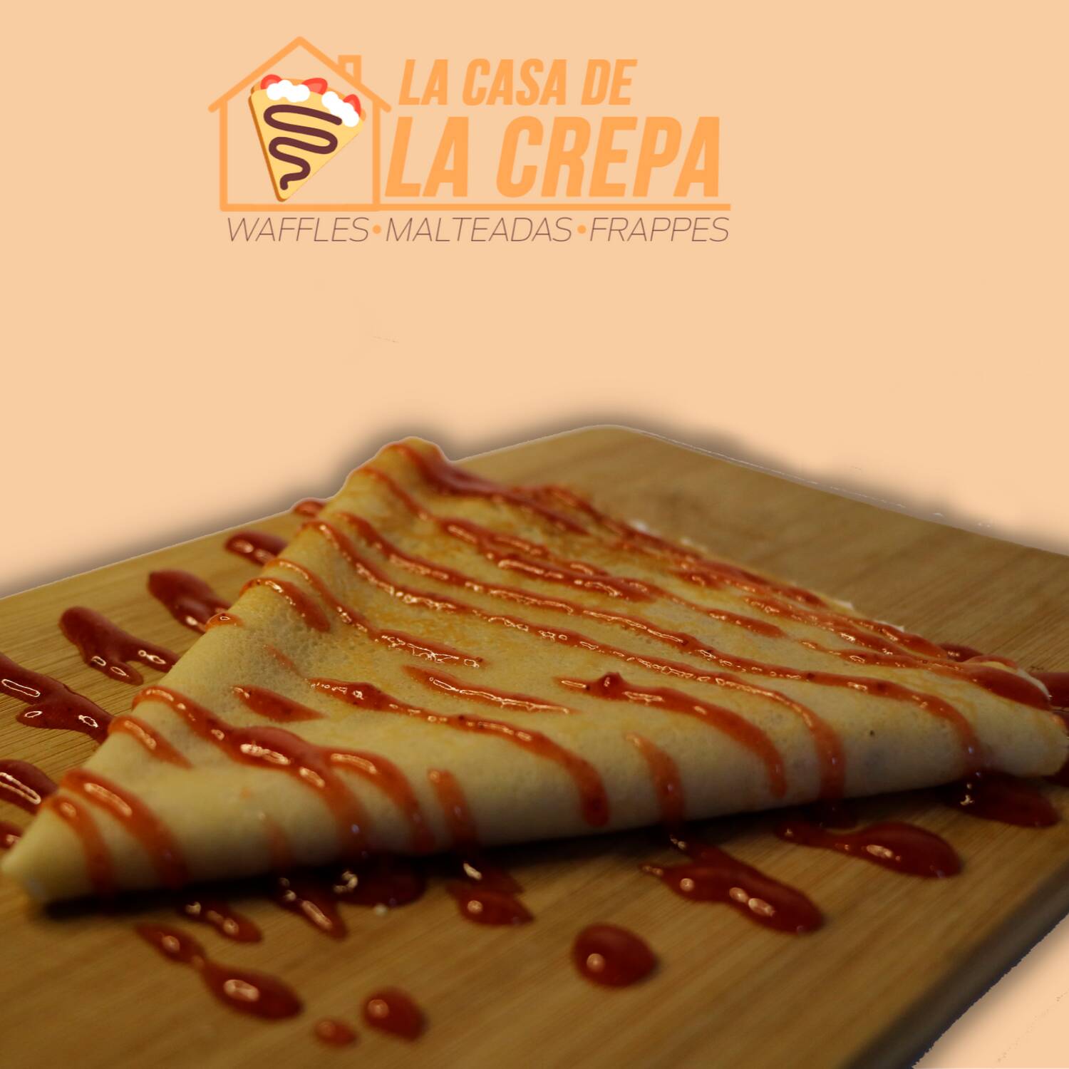 Crepa una fruta, un topping y un chocolate