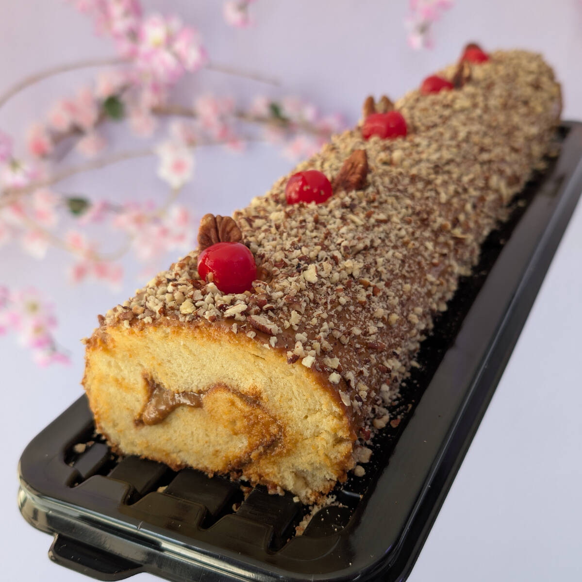Pastel Rebanada rollo de cajeta