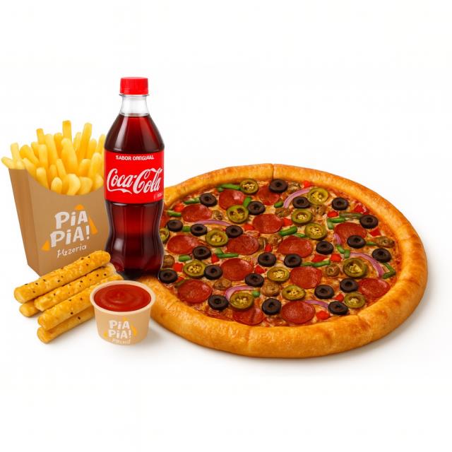 COMBO LOVER SUPREMA CON ORILLA DE QUESO (PALITOS PARMESANO + PAP