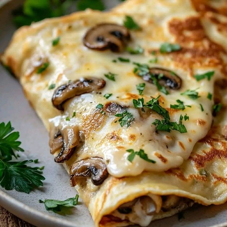 Crepa Champiñones con Queso