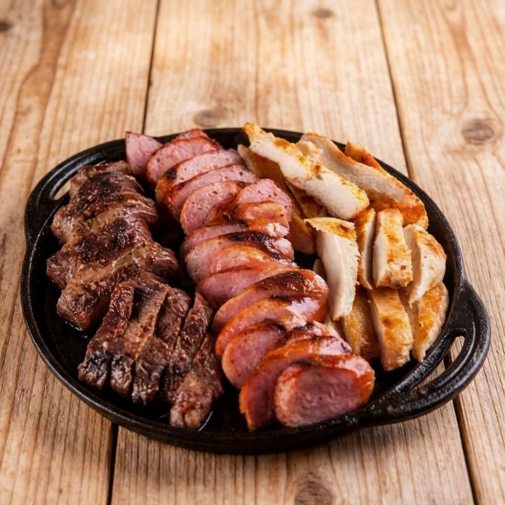 Alcatra, Filé de Frango e linguiça Calabresa