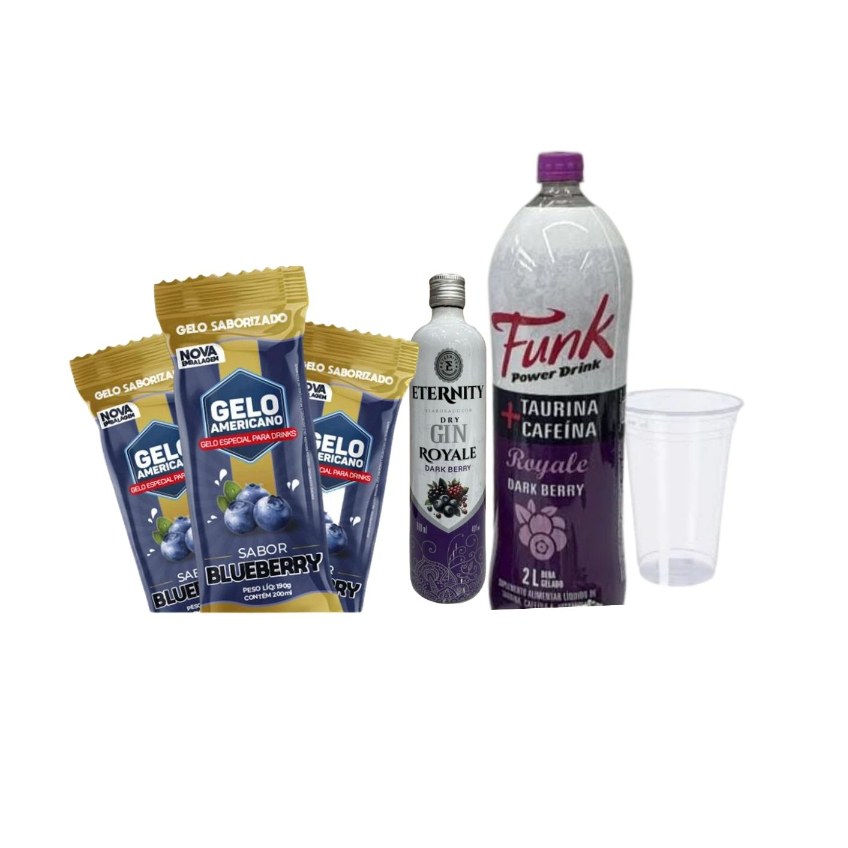 Combo Eternity Royale Dark Berry - Energético 2l - 4 gelos saborizado