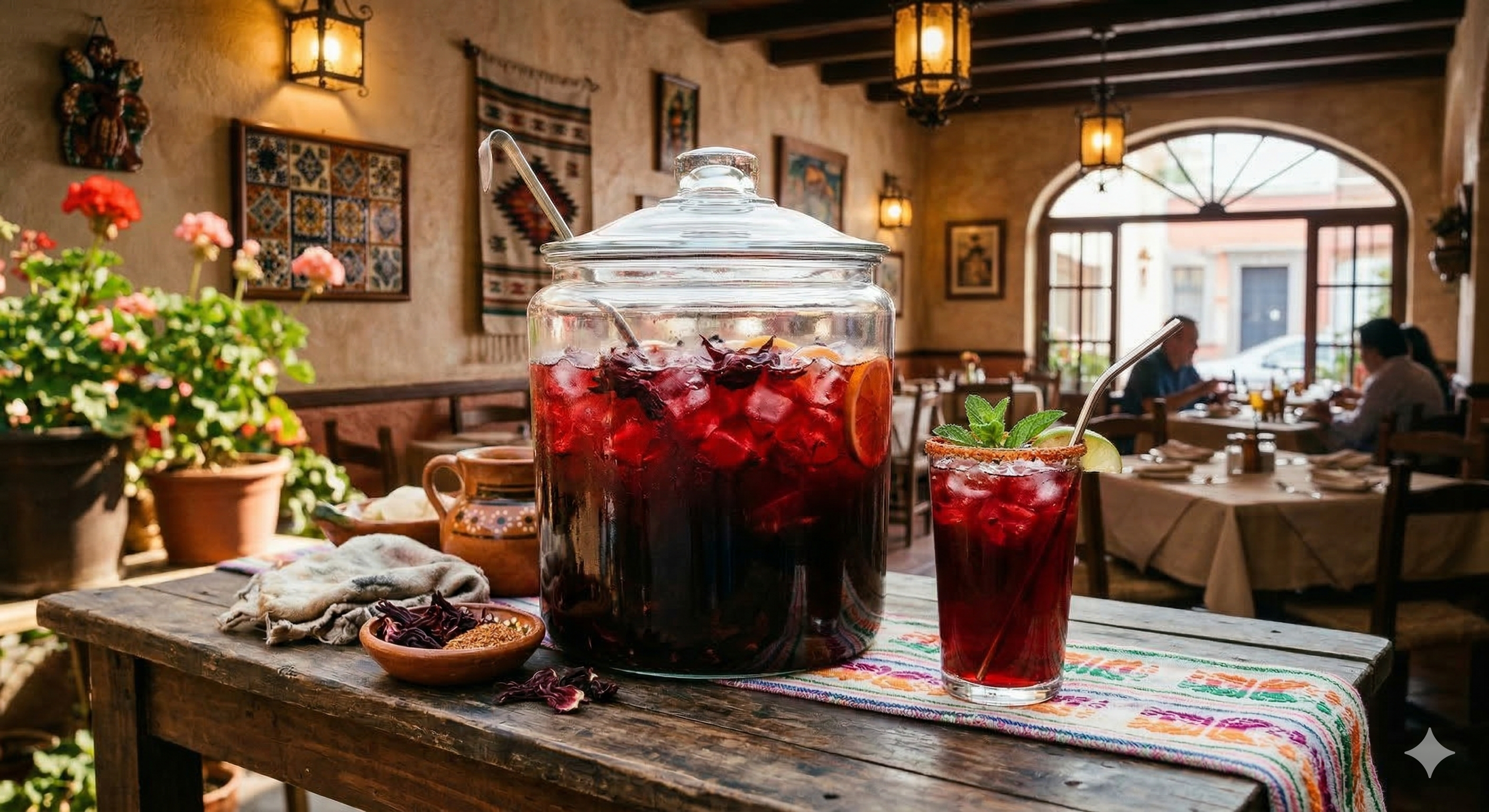 Agua de Jamaica con Azúcar