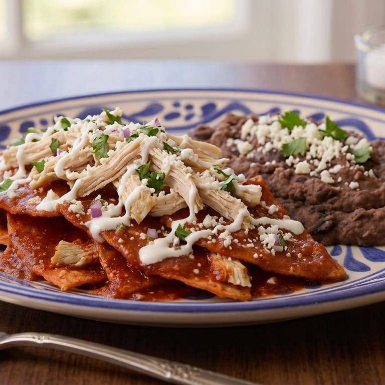 Chilaquiles Rojos de Pollo