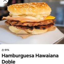 Hamburguesa Hawaiana Doble