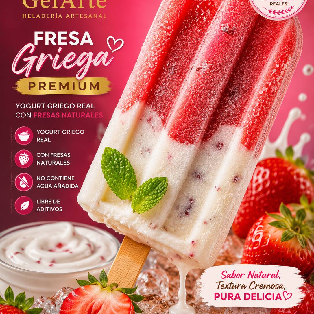 Paleta de Fresa Griega Premium