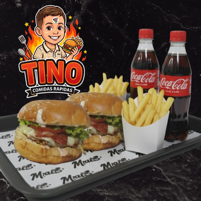 Combo para 2 con papas y gaseosa