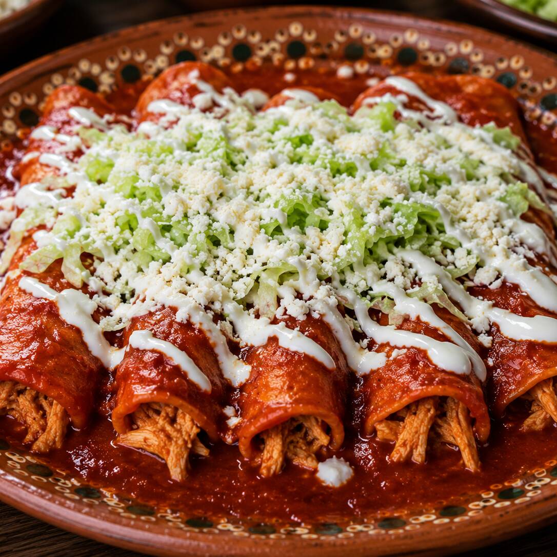 Enchiladas Rojas (5 Piezas).