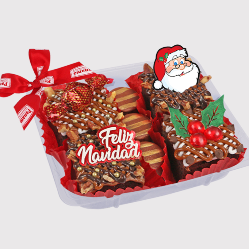 Caja de brownies navideños