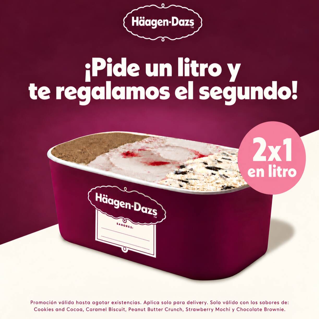 2x1 Litro de Helado Sabor de Temporada