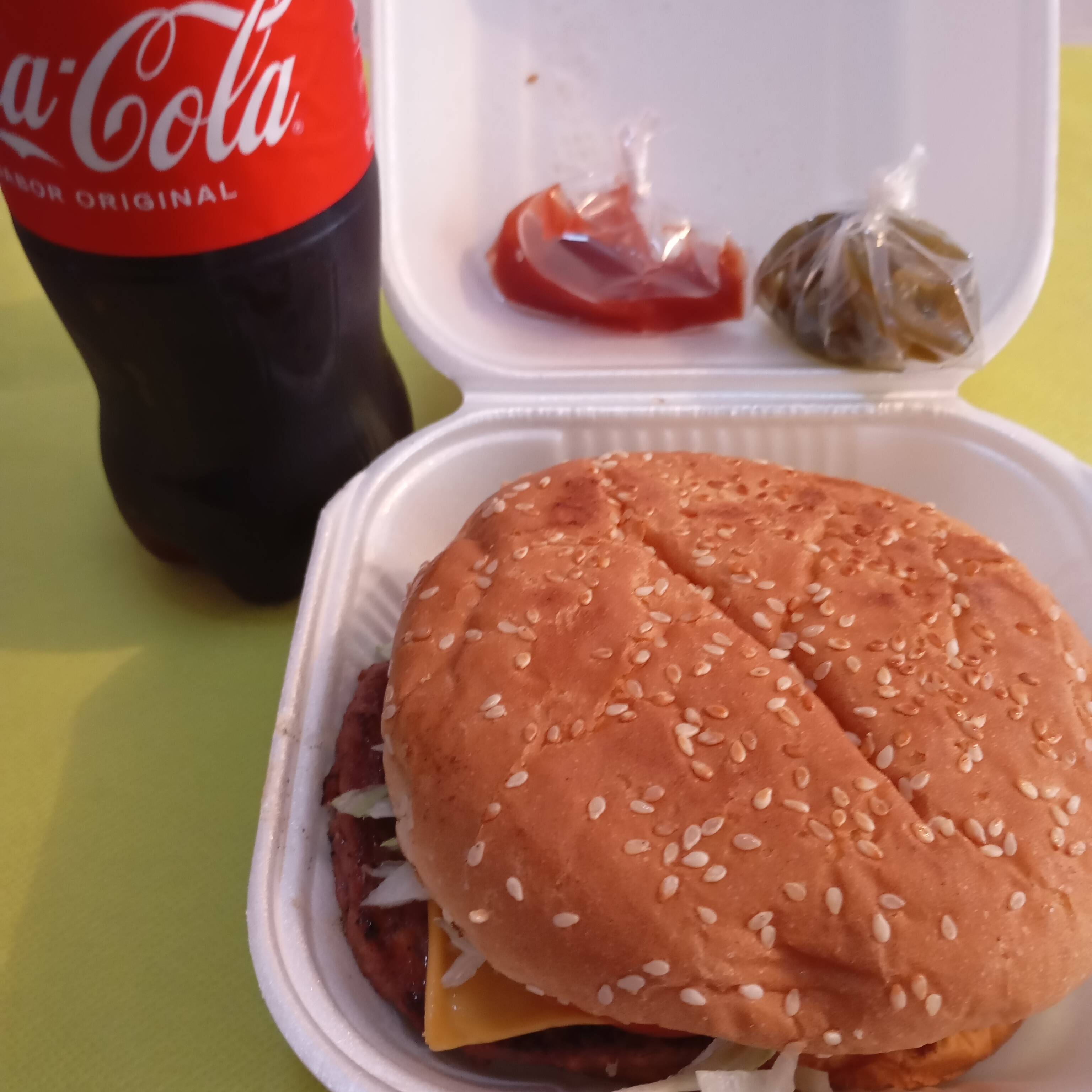 HAMBURGUESA Y COCA COLA