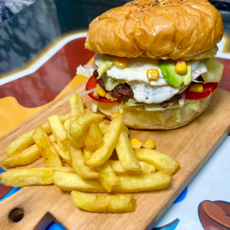 hamburguesa especial con papas