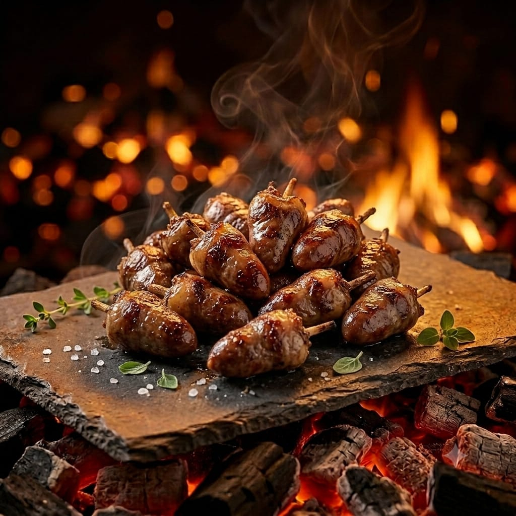 Porçao de coraçao de frango (um espeto inteiro)