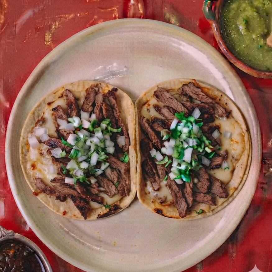 Tacos de Arrrachera C/Queso