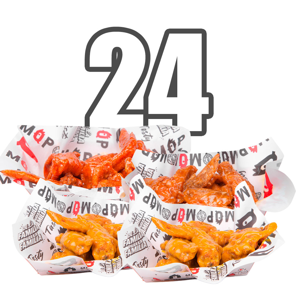 24 Alitas BBQ - BUFALO - MOSTAZA MIEL