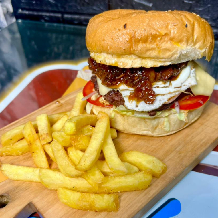 hamburguesa mermelada Bacon