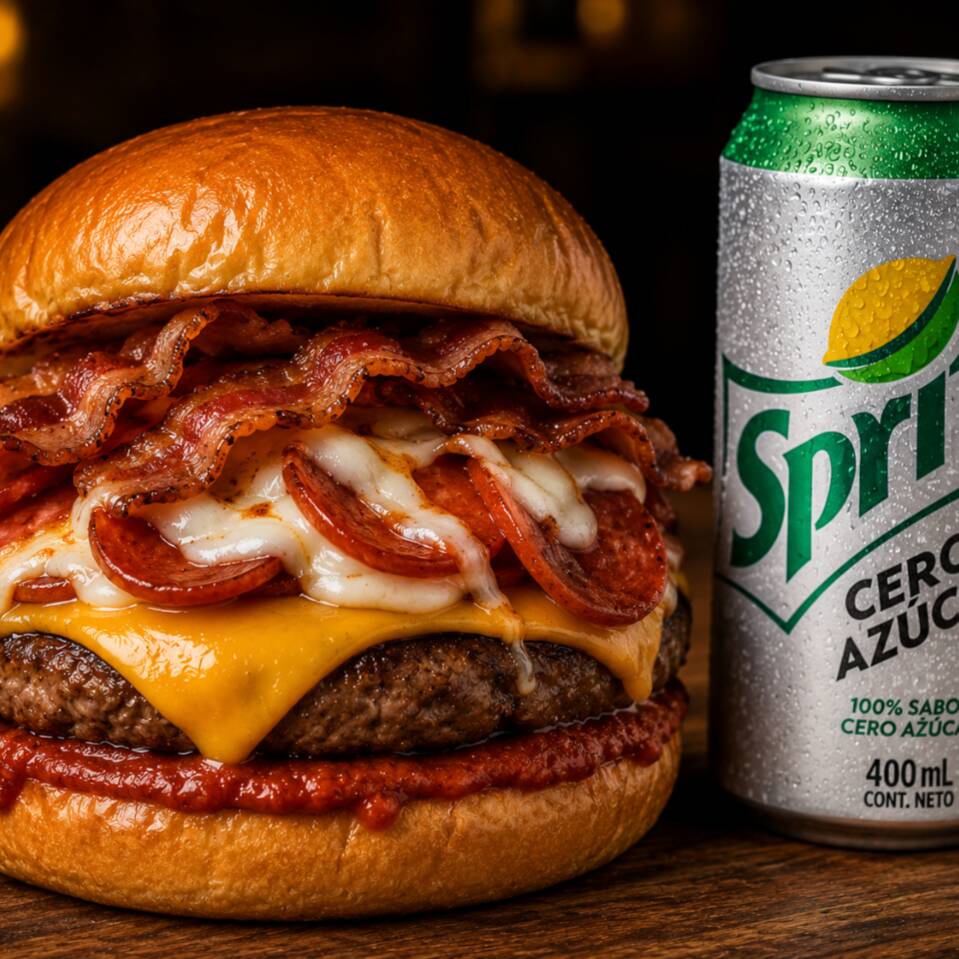Pizza burger JR+ refresco 🔥🥤