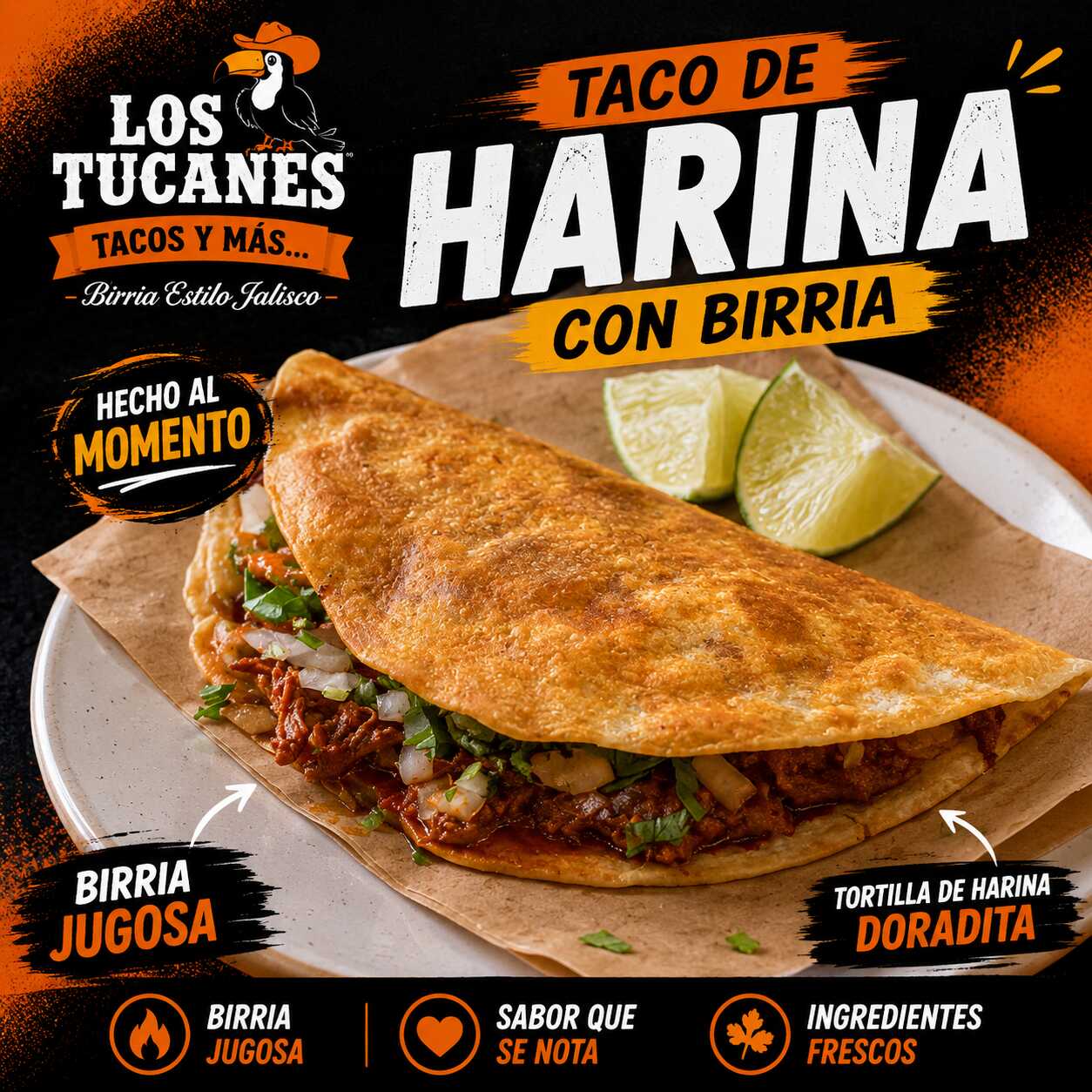 1 Taco de Harina con Birria