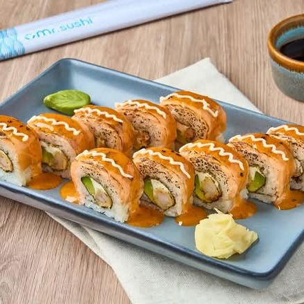 Sushi Mr. Diablo – Salmón Ahumado, Camarón Crunchy