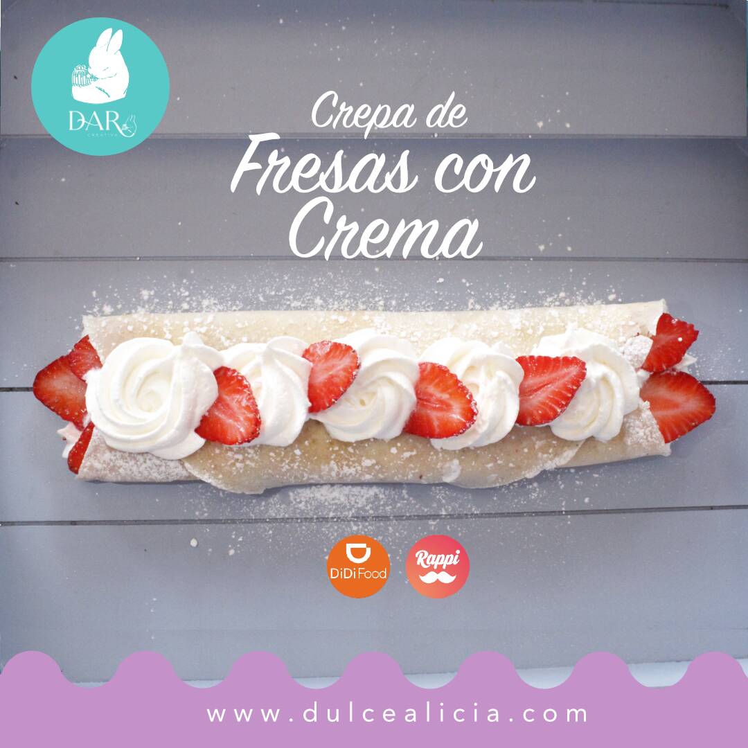 Crepa De Fresas Con Crema