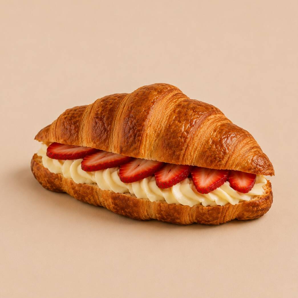 Croissant Crema y Fresa