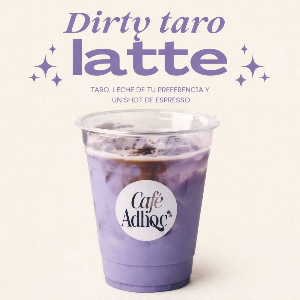 Dirty Taro Latte Frío 12oz