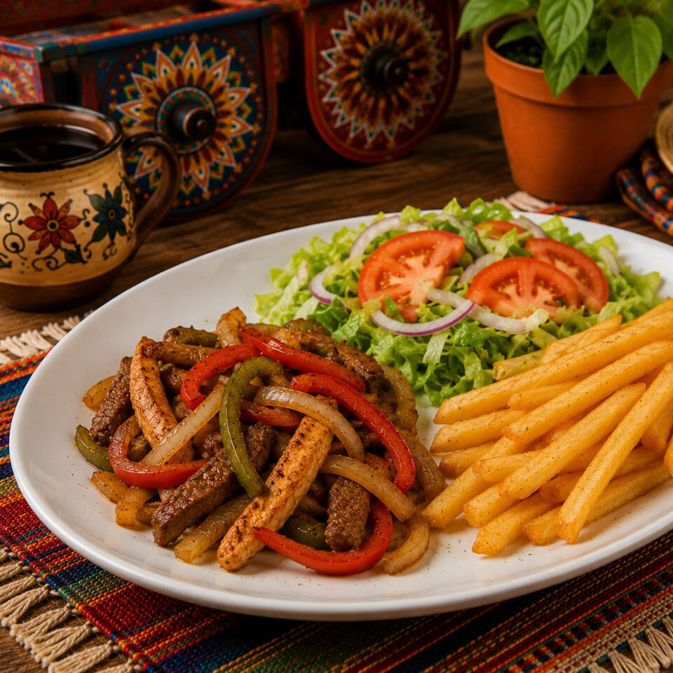 Fajitas Mixtas con Papas Fritas