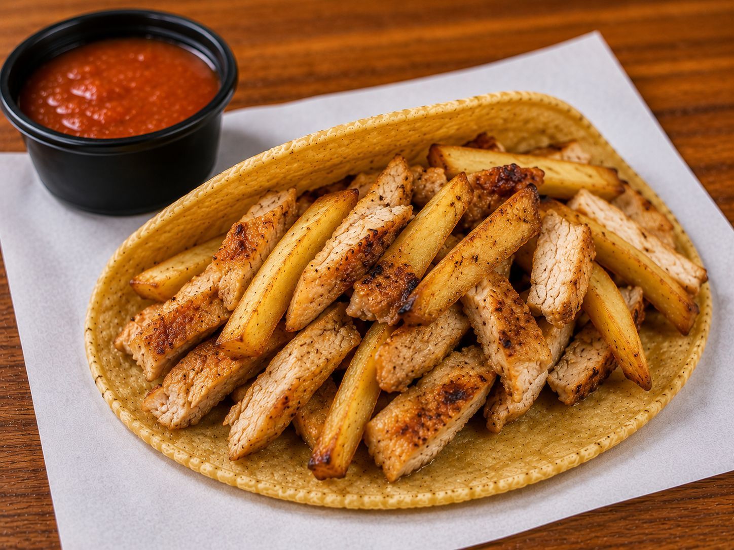 Taco de Milanesa de Pollo con Papas